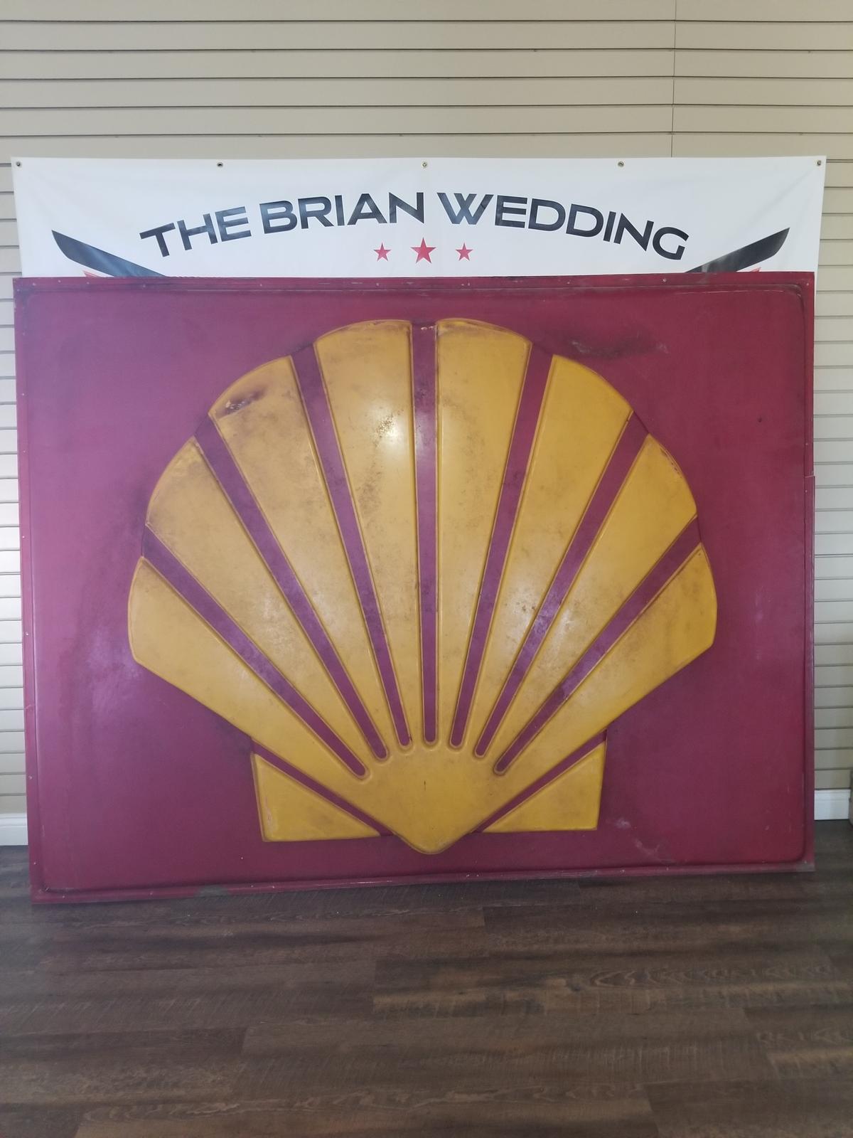 "SHELL" Plastic single sided sign.  95.5"x74"