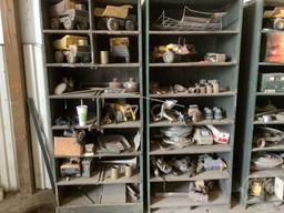 2 SHELFS AND CONTENTS , TONKA TRUCKS, TONKA WHEEL LOADERS,