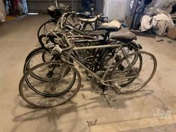 LOT OF 6 BICYCLES DIFFERENT SIZES SOME ANTIQUE