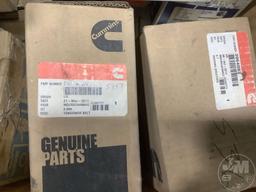 MUD FLAPS, BOX WITH CUMMINS PARTS, PARTS SHELF