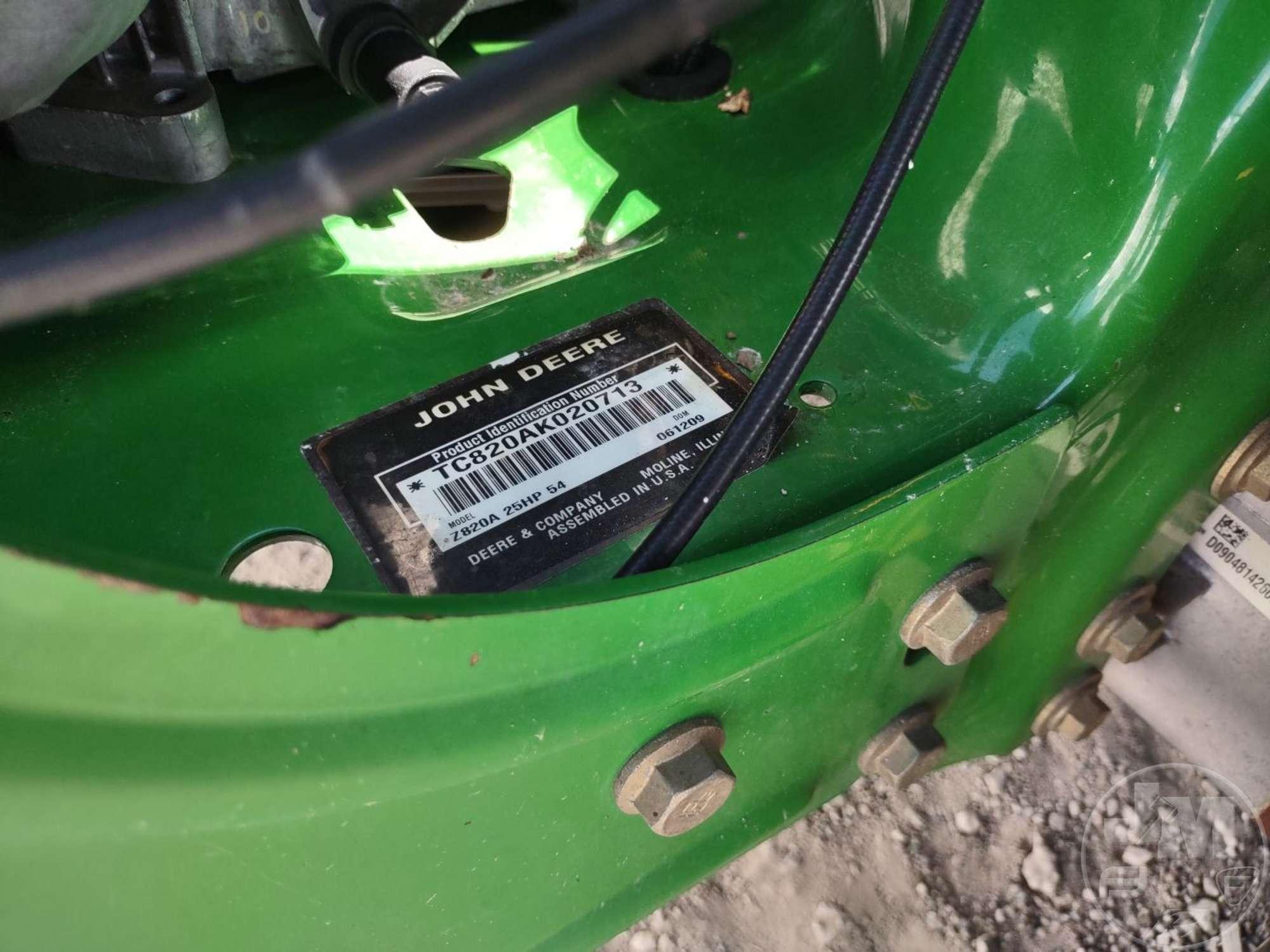 2009 JOHN DEERE Z820A ZERO TURN SN: TC820AK020713