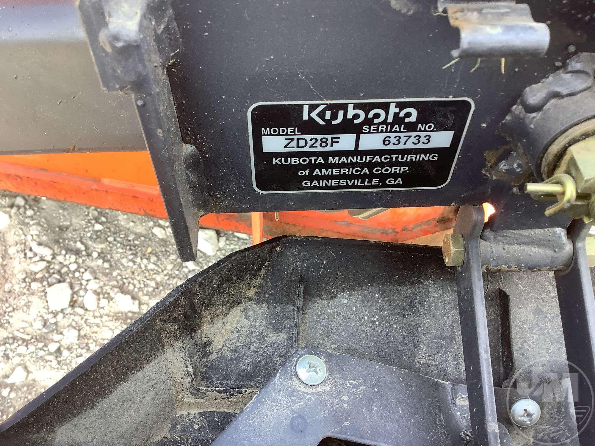 KUBOTA ZD28 ZERO TURN SN: 63733