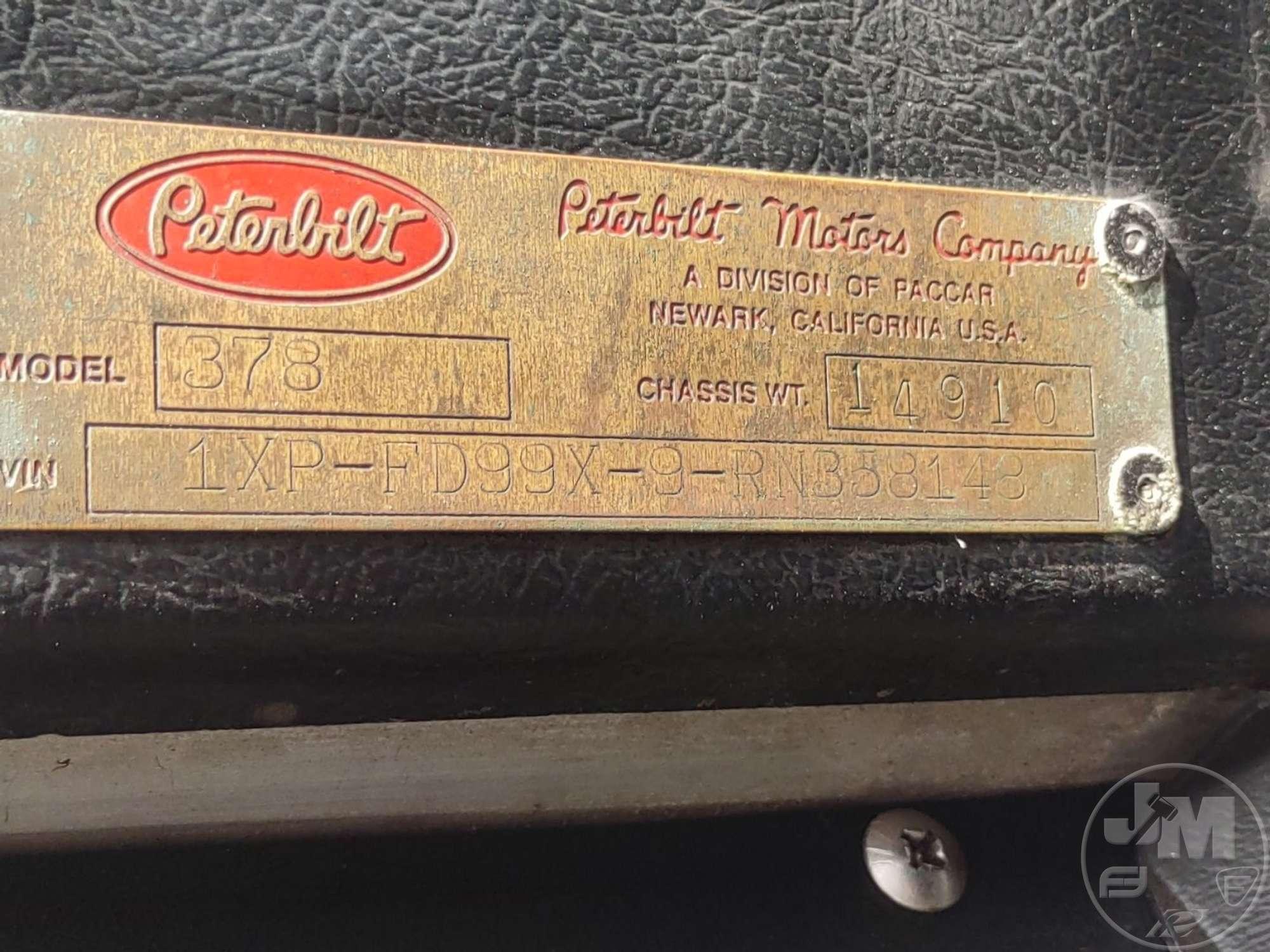 1994 PETERBILT 378 TANDEM AXLE DUMP TRUCK VIN: 1XPFD99X9RN358148