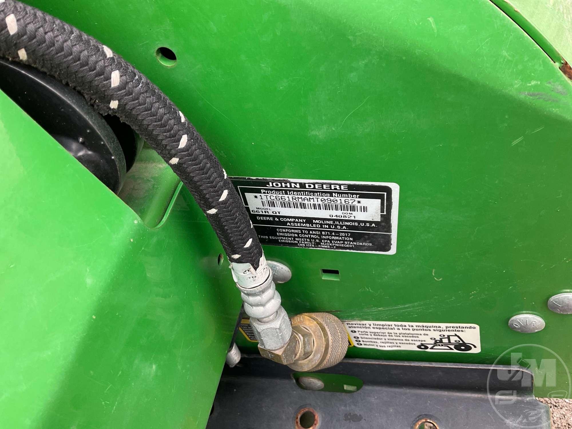 2021 JOHN DEERE 661R STAND ON SN: 1TC661RMAMT090167