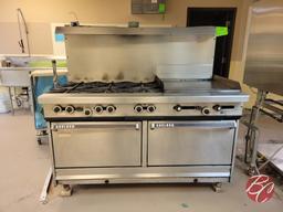 Garland 6-Burner Range W/ 24" Flat Griddle & Ovens