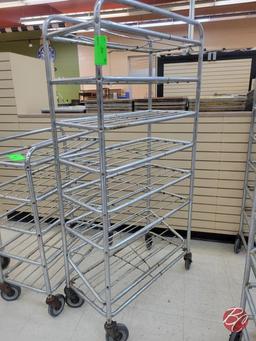 Chrome Wire Multi-Deck Stock Cart W/ Casters
