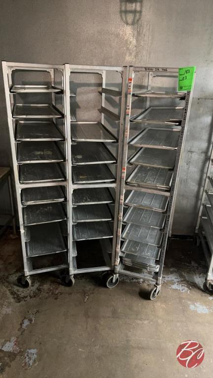 Aluminum Meat Tray Carts W/ Casters