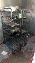 Chrome Meat Tray Carts W/ Casters