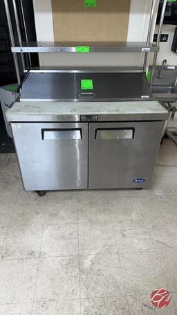 Atosa Stainless 2-Door Prep Cooler W/Casters48"