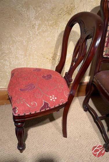 NEW Indonesia Hand Carved Mahogany Padded Chairs
