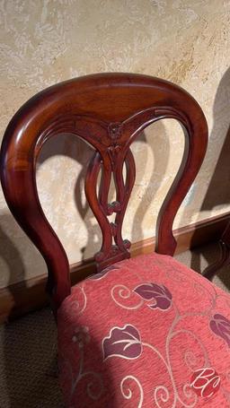 NEW Indonesia Hand Carved Mahogany Padded Chairs