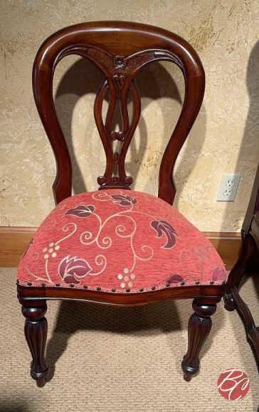 NEW Indonesia Hand Carved Mahogany Padded Chairs