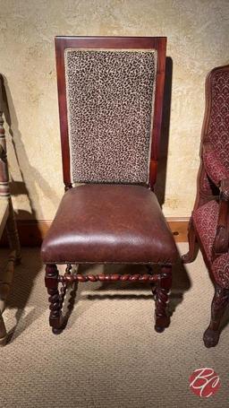 NEW Indonesia Hand Carved Mahogany Padded Chairs