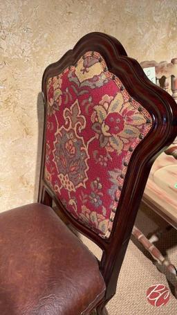 NEW Indonesia Hand Carved Mahogany Padded Chairs