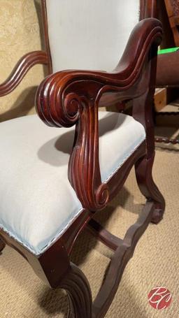 NEW Indonesia Hand Carved Mahogany Padded Chairs