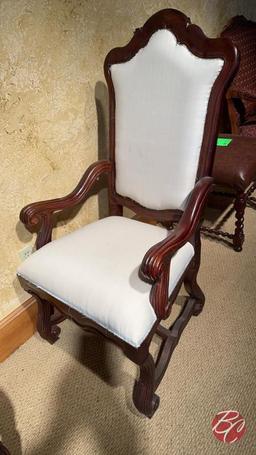 NEW Indonesia Hand Carved Mahogany Padded Chairs