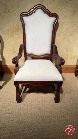 NEW Indonesia Hand Carved Mahogany Padded Chairs