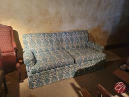 Couch Blue And Cream Pattern