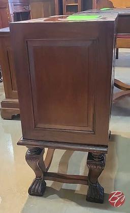 NEW Indonesia Hand Carved Mahogany Cabinet 25-1/2