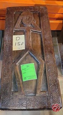 NEW Indonesia Hand Carved Teak Bench 38-1/2"