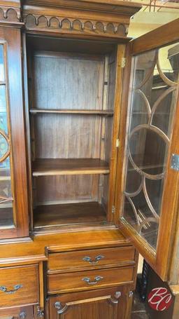 NEW Indonesia Hand Carved Mahogany China Cabinet