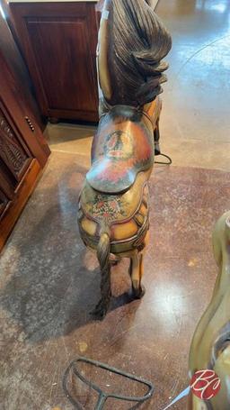 Antique Hand Carved Horse Statue