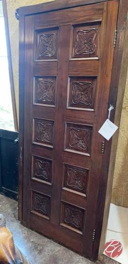 NEW Indonesia Hand Carved Mahogany Solid Door W/