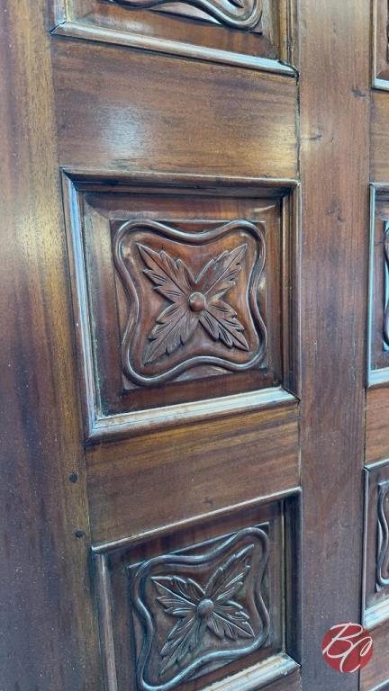 NEW Indonesia Hand Carved Mahogany Solid Door W/