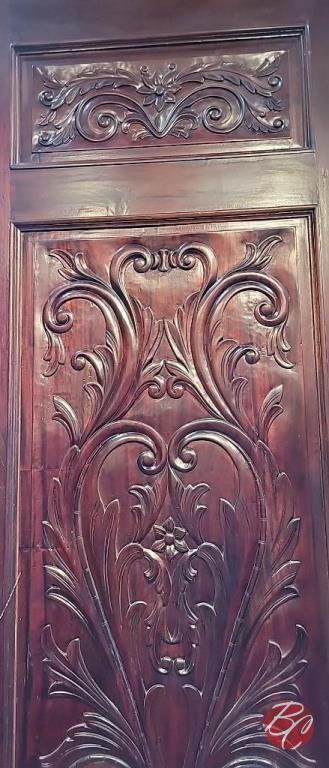 NEW Indonesia Hand Carved Mahogany Door W/ Frame