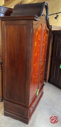 NEW Indonesia Hand Carved Mahogany 2-Door Dresser