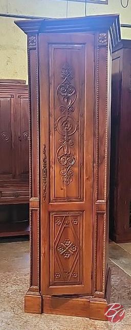 NEW Indonesia Hand Carved Mahogany Cabinet