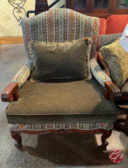 NEW Indonesia Hand Carved Padded King Chair 36"