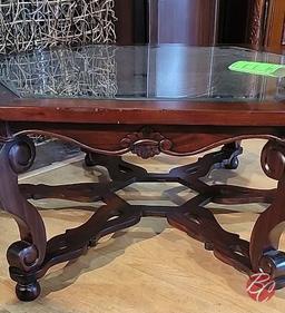 NEW Indonesia Hand Carved Mahogany Coffee Table