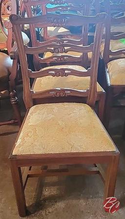 NEW Indonesia Hand Carved Mahogany Padded Chairs