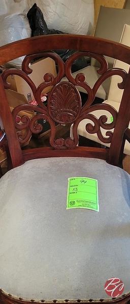 NEW Indonesia Hand Carved Mahogany Padded Chairs