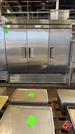 True T-72F Stainless 3-Door Freezer W/ 6-Shelves