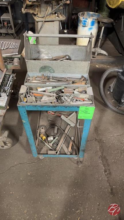 Metal Stock Cart W/ Casters & All Contents