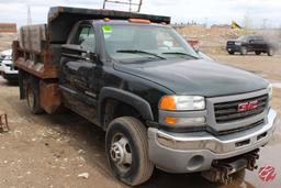 2004 GMC 3500 1-Ton Dump Truck w/9ft Snoway Plow