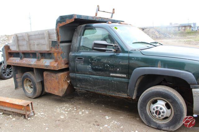 2004 GMC 3500 1-Ton Dump Truck w/9ft Snoway Plow