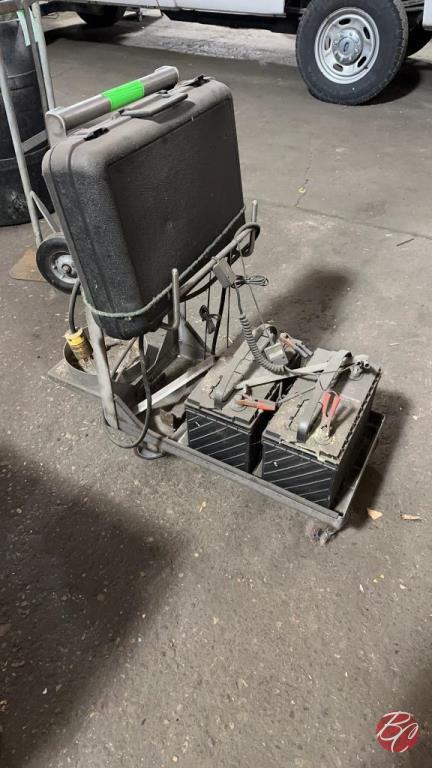 Metal Portable Jumper Cable Cart W/ Casters