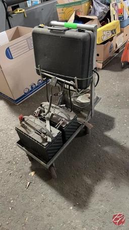 Metal Portable Jumper Cable Cart W/ Casters