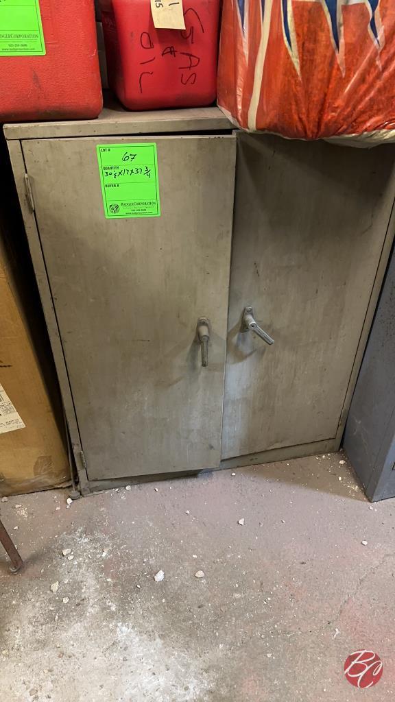 Metal 2-Door Storage Cabinet Approx: 30-1/2"