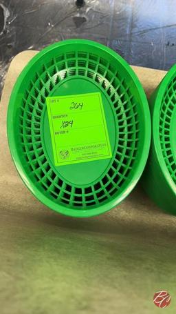 Plastic Oval Sandwich Baskets (Green)