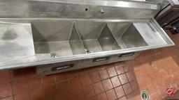 Stainless Steel 3-Well Sink W/ Drainboards 90-1/2