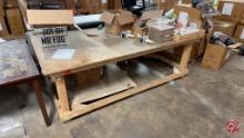 Wood Portable Table W/ Casters Approx: 96"x48"x33"