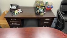 Wood Office Desk W/ Drawers Approx: 65-1/2"
