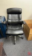 Leather Padded Office Chair W/ Casters