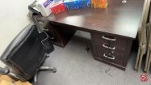Wood Office Desk W/ Drawers Approx: 65-1/2"