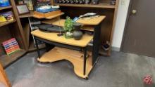 Wood Portable Office Desk W/ Casters 47"x28"x41"