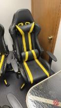 Leather Black/Yellow Gaming Chair W/ Casters
